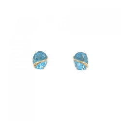 K18YG Blue Topaz Bông tai - Hàng hiệu Chính hãng