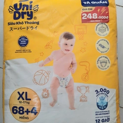 Tã quần UniDry Siêu Khô Thoáng Siêu Size XL (72 miếng)