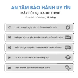 Máy hút bụi Kalite KHV0, màu trắng, mới 100%, tiện dụng 701456