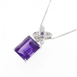 K18WG Đá Amethyst Dây Chuyền 3.72CT - Hàng hiệu Chính hãng 863173