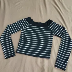 Áo trễ vai dài tay,dọc trắng  977824