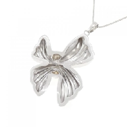 Dây chuyền kim cương K18WG/K18YG hình ruy băng 0.03CT - Hàng hiệu Authentic 858328