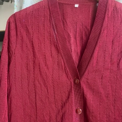 Áo khoác cardigan đỏ đô size M