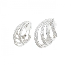 K18WG Bông tai/Khuyên tai Kim cương 1.4CT - Hàng hiệu Chính hãng 864107