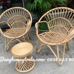 Ghế đơn mây tự nhiên đuôi công 490095
