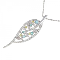 K18WG Lá Bạch Kim Tourmaline Dây Chuyền 0.14CT - Hàng hiệu Chính hãng 862472