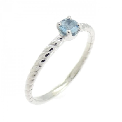 Nhẫn Aquamarine PT900 0.12CT - Hàng hiệu Chính hãng