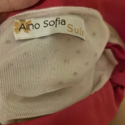 Váy nữ Aino Sofia size S màu trắng đỏ họa tiết tuần lộc 931091