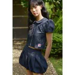 Áo sơ mi denim croptop - KIDOSTUDIOEAR