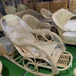 Ghế bập bênh đan mây kèm massage chân 732842