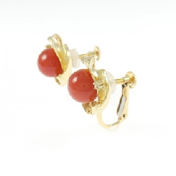 K18YG Đôi bông tai san hô 7.5mm - Hàng hiệu Chính hãng 870183