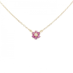 K18YG Hoa Hồng Ruby Dây Chuyền - Hàng hiệu Chính hãng