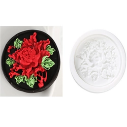 Khuôn silicon làm bánh, rau câu, trung thu, ép xôi hoa mẫu đơn loại 7 cm - Mã số 1152 338439
