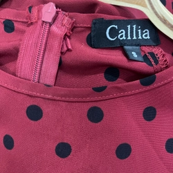 Áo dài Callia đỏ đô chấm bi 506450