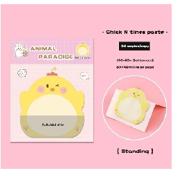 Giấy note hình thú dễ thương HAKI, giấy ghi chú 20 tờ nhiều mẫu đáng yêu Gà con - Mẫu 04 Blogmeo 27525