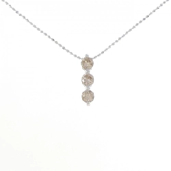 K18WG Dây chuyền kim cương ba viên 0.5CT - Hàng hiệu Authentic