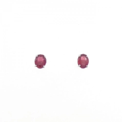 K18WG Bông tai Ruby 0.72CT - Hàng hiệu Chính hãng