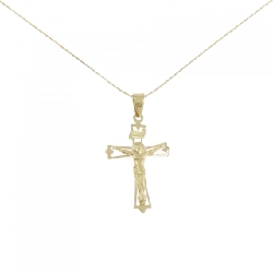 K18YG Dây chuyền hình chữ thập - Hàng hiệu Chính hãng