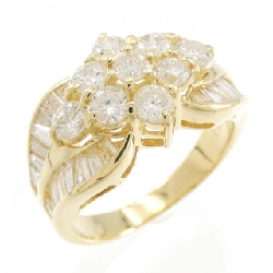 Nhẫn kim cương hoa K18YG 2.05CT