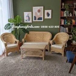 Sofa mây tự nhiên đan kín 605106