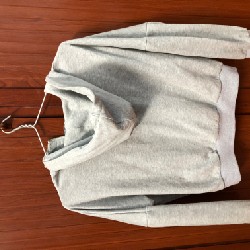 Áo hoodie xám form ngắn 48692