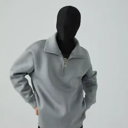 Áo sweatshirt cổ cao FRKM SCD 24SS màu xám, chất liệu cotton thoáng khí, đa năng 996575