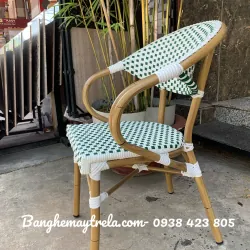 Ghế cafe nhựa giả mây khung nhôm 589056