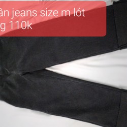 Quần jeans QCCc lót lông bên tprong. Dáng  suông, gập gấu