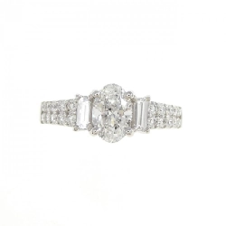 Nhẫn kim cương PT900 0.724CT F SI2 cắt oval - Hàng hiệu Authentic 874325