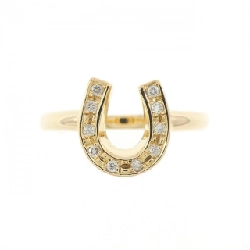 Nhẫn kim cương hình móng ngựa K18YG 667386