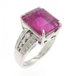 Nhẫn Tourmaline Rubelite K14WG 6.74CT - Hàng hiệu Chính hãng