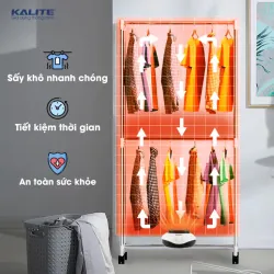 Tủ sấy quần áo KALITE KL6880 sấy khô nhanh diệt vi khuẩn chính hãng màu xanh mới 100% 572062