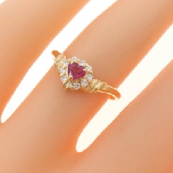 Nhẫn ruby K18YG hình trái tim 668075
