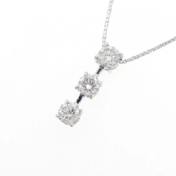 K18WG Dây chuyền kim cương ba viên 0.60CT - Hàng hiệu Chính hãng 860742