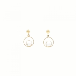 K18YG Đá mặt trăng Bông tai - Hàng hiệu Chính hãng