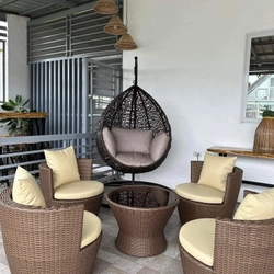Bàn ghế mây nhựa sân thượng 519966