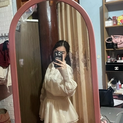 set áo sơ mi chân váy tơ 447215