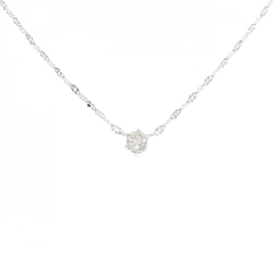 K18WG Solitaire Diamond Necklace 0.305CT - Hàng hiệu Authentic