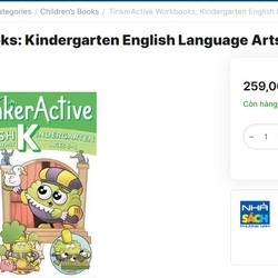 Sách học tiếng anh TinkerActive Workbooks:Kindergarten English Language Arts, 85%, gáy cũ 332721