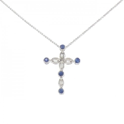 K18WG/750WG Dây chuyền Sapphire 0.35CT - Hàng hiệu Chính hãng