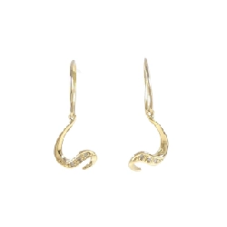 K18YG Bông tai kim cương 0.04CT - Hàng hiệu Chính hãng