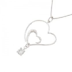 K18WG Dây chuyền kim cương hình trái tim 0.18CT - Hàng hiệu Chính hãng 863274