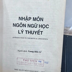 Nhập môn ngôn ngữ học lý thuyết 302361