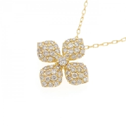 K18YG Hoa Pave Kim Cương Dây Chuyền 0.27CT - Hàng hiệu Chính hãng 847365