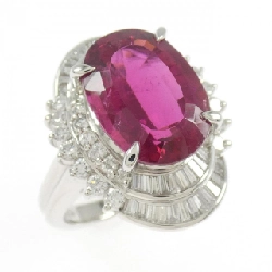 Nhẫn tourmaline rubelite PT900 5.912CT - Hàng hiệu Authentic