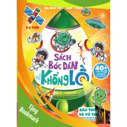 (TẶNG BOOKMARK) Sách Bóc dán khổng lồ - Bầu trời và vũ trụ - Đa ngữ Việt - Anh - Pháp - 40+ miếng dán vĩnh cửu - Sách Mẹ và bé