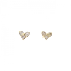 Bông tai kim cương hình trái tim K18YG 0.18CT - Hàng hiệu chính hãng