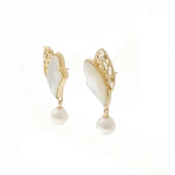 K18YG Đá màu Bông tai - Hàng hiệu Chính hãng 869015