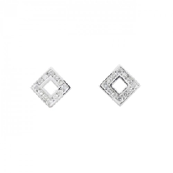 Bông tai kim cương 750WG/K18WG - Hàng hiệu Authentic