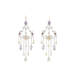 Khuyên tai đá màu hoa TAKE-UP - Hàng hiệu Authentic